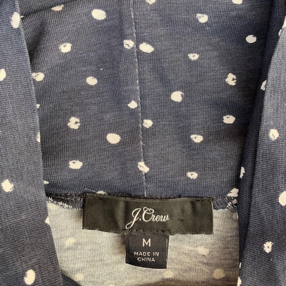J. Crew Tissue Turtleneck Top Full Length Polka Dot Print Medium - Picture 4 of 4